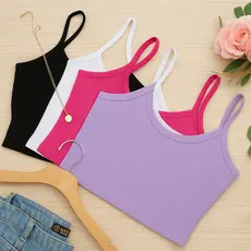 Kit Top Feminino Regata Alcinha Canelada Básica Verão