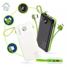 Carregador Portátil Power Bank 20.000 Mah Com 3 Cabos Saida Universal