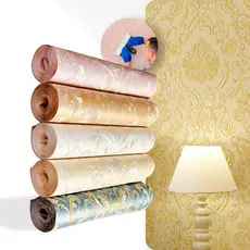 Papel de parede autocolante textura em auto relevo luxo