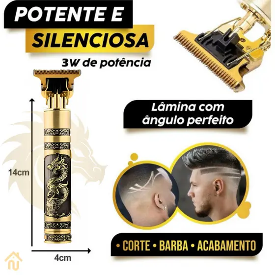 Máquina De Cortar Cabelo Fazer Barba Acabamento Dragão