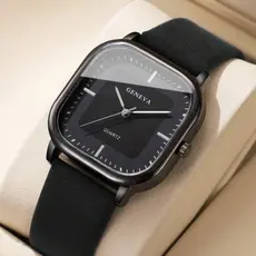 Relógio Masculino elegante de Couro sintético luxo marca Geneva original