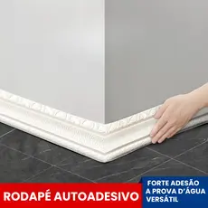 Rodapé adesivo autocolante flexível fácil instalação