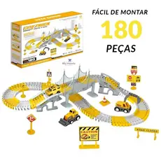 Pista flexível de Carrinho Infantil com 180 Peças brinquedos de menino de montar Educativo criativo Construção