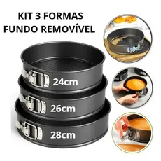 Forma de bolo redonda Fundo Removível Antiaderente para Torta Bolo Assadeira Bolos Tortas Redonda