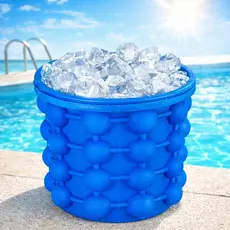 Balde de Gelo Silicone Térmico Produz Até 120 Gelo com tampa para geladeira freezer para Drinks, Festas e Churrasco