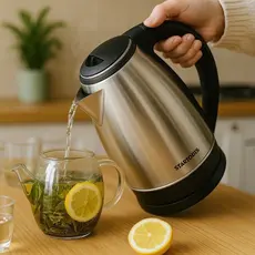Chaleira Elétrica Desligamento Automático Prática Base 360 Em Inox Cozinha Drinks Bebidas Quentes