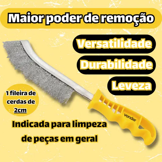 1 Escova de Aço Com Cabo Limpar Grelha Churrasqueira, Uso Geral, Limpeza Pesada