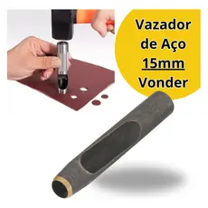 Furador Vazador 15mm Aço Couro Eva Junta Papelao Vonder Vazador De Aço 15mm Manual Cilíndrico