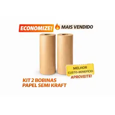 Kit 2 Bobinas Papel Semi Kraft 30 a 90cm x 50m  Mascaramento / Embalagem / Reciclável / Envio Imediato