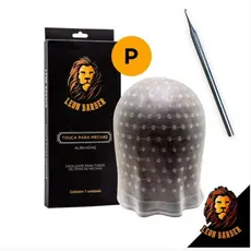 Kit Touca para Reflexos Siliconada Leon Barber Tamanho P + Agulha