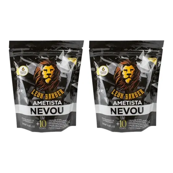 KIT Pó Descolorante AMETISTA 300G - LEON BARBER (2 unidades)