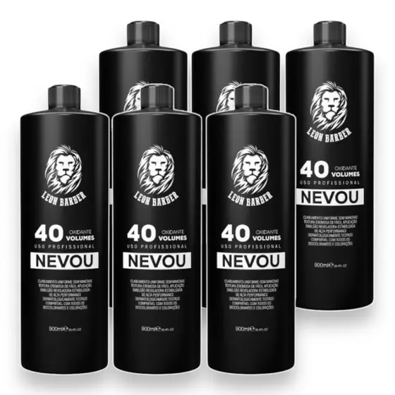 KIT Água Oxigenada (40Vol, 30Vol, 20Vol) 900ml Leon Barber (6 unidades)