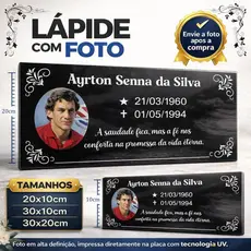 Placa de Lápide Personalizado Acrílico Foto Túmulo Jazido Cemitério Homenagem Memorial
