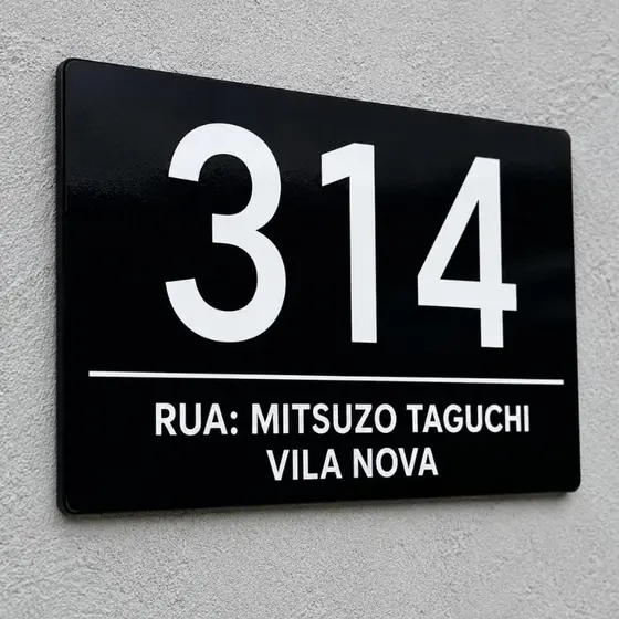 Placa Número Casa Acrílico Personalizado Endereço Fachada Placa Residencial Moderna UV Resistente