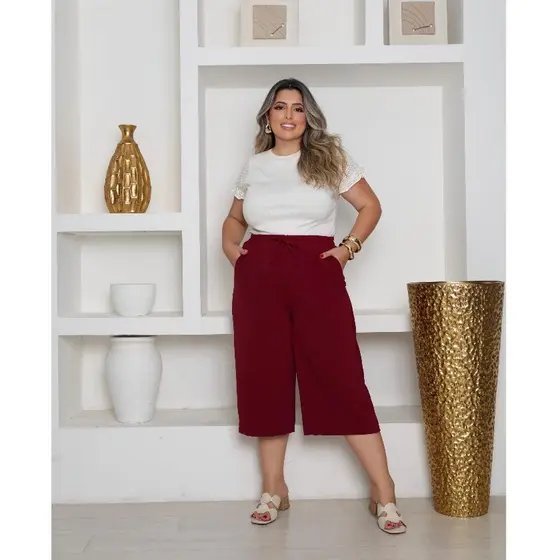 PANTACOURT FEMENINO PLUS SIZE GRANDE COM BOLSOS DUNA