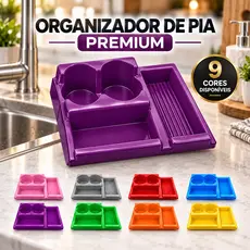 Porta Detergente Dispenser Organizador de Pia Porta Esponja Bucha Suporte Cozinha Moderno