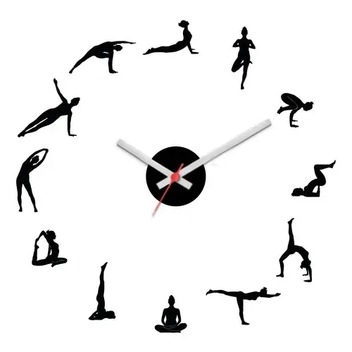 Fitness Academia Pilates yoga Relógio De Pares Grande Moderno quartzo silencioso