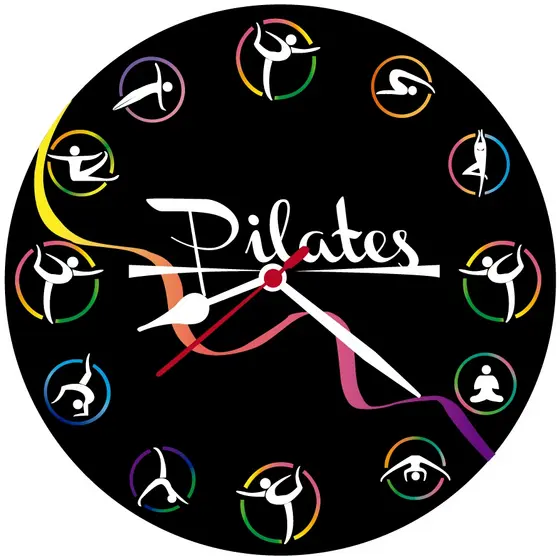 Relógio De Paredes Vinil Pilates Academia Ginástica Yoga