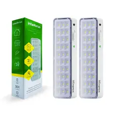 Kit Com 2 Unidades Luz de Emergência Emergencial Luminária Lea 31 Led 1w Bivolt Lítio  Intelbras Autônoma