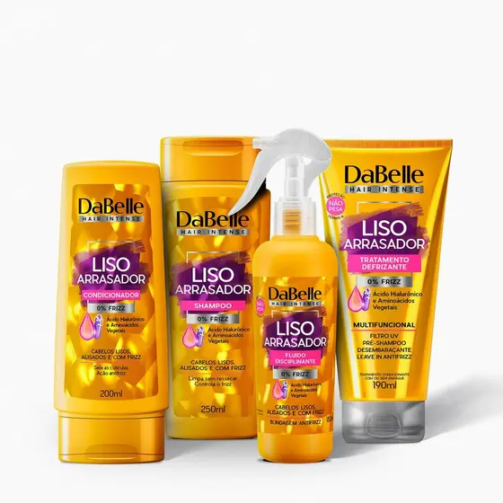 Kit Disciplinante  Liso Arrasador Dabelle Hair - 4 Produtos