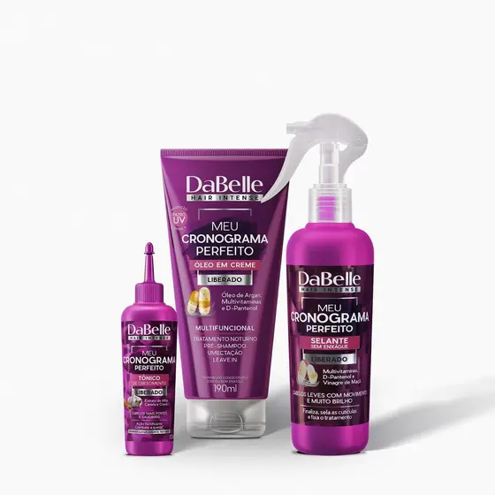 Kit Crescimento Meu Cronograma Perfeito Dabelle Hair - 3 Produtos