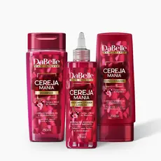 Kit Rotina Completa de Brilho e Alinhamento Cereja Mania - DaBelle Hair 3 Produtos
