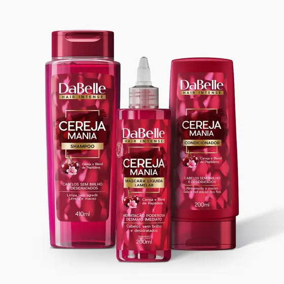 Kit Brilho e Alinhamento Cereja Mania - DaBelle Hair 3 Produtos