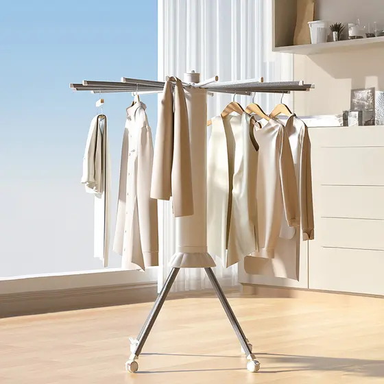 Varal Vertical Retrátil Portátil 125cm Com Rodinhas Deend