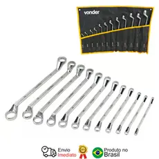 Jogo De Chaves Estrela 6 A 32 Mm Aço Cromado Kit com 12 Peças - Vonder