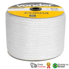 Corda Multifil Trançada 8mm x 258m Branca Carretel Vonder