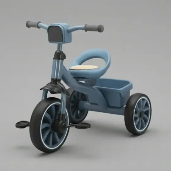 Triciclo Infantil Azul Passeio Deend C/ Cestinha 3 Rodas