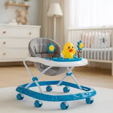 Andador Infantil Azul Deend Para Bebê Com Patinho