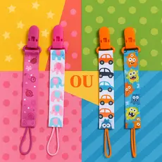 Kit 2 Prendedor de Chupeta Mam Menino Menina Com Fecho