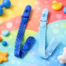 Kit Com 2 Prendedores De Chupetas Bico Para Menino E Menina