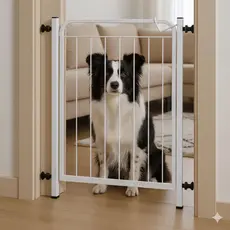 Portão Grade Pet de Proteção Aço Inoxidável - 69 cm para Cachorros, Cães, Gatos, Crianças e Bebês