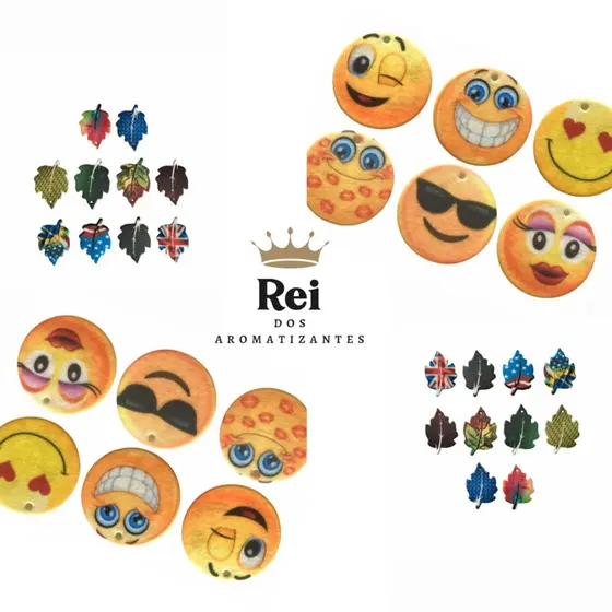 KIT COM 10 CHEIRINHOS PARA CARRO - FOLHAS  OU EMOJIS