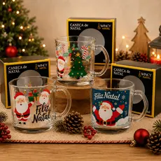 Kit 12 Caneca VIDRO Datas Sazonais