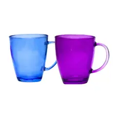 Conjunto 2 Unidades Caneca Vidro Color Flux 350ml Café Chá Suco