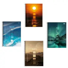 Kit 4 Cadernos 10 Mat Espiral Revenda Atacado
