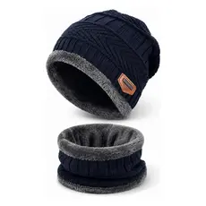 Kit Touca Gorro De Inverno + Cachecol Forrado Gola Térmica