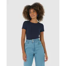 Blusa Básica Feminina Decote Redondo Em Algodão