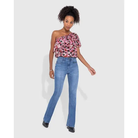 Blusa Feminina Floral Decote Ombro Só Em Viscose - ENFIM