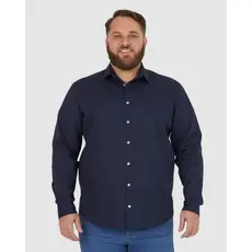 Camisa Básica Masculina Plus Size Manga Longa Em Tricoline
