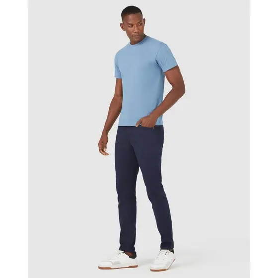 Calça Masculina Slim Cintura Média Em Sarja Com Elastano