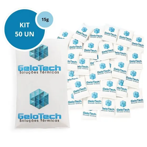 Kit 50 Bolsa Gelo Gel Artificial Reutilizável Flexível 15g Gelox Gelotech Transporte Medicamento