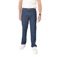 Calça Jeans Masculina Tradicional Reforçada Confortável Serviço/trabalho 100% Algodão Azul