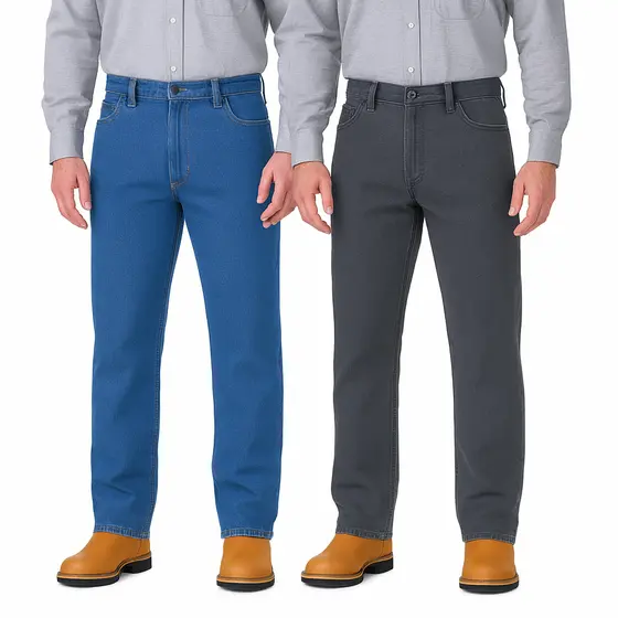 Kit 2 Calças Masculina Jeans De Trabalho Reta Tradicional Promoção Resistente Tecido Premium