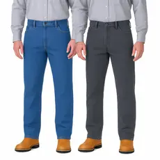 Kit 2 Calças Masculina Jeans De Trabalho Reta Tradicional Promoção Resistente Tecido Premium