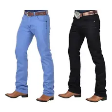 Kit 2 Calças Country Masculina Jeans Com Elastano Premium Reforçada