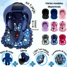 Kit Bebê Conforto 5 peças Tamanho Universal Capa Redutor Capota Protetor Cinto Galzerano Burigotto